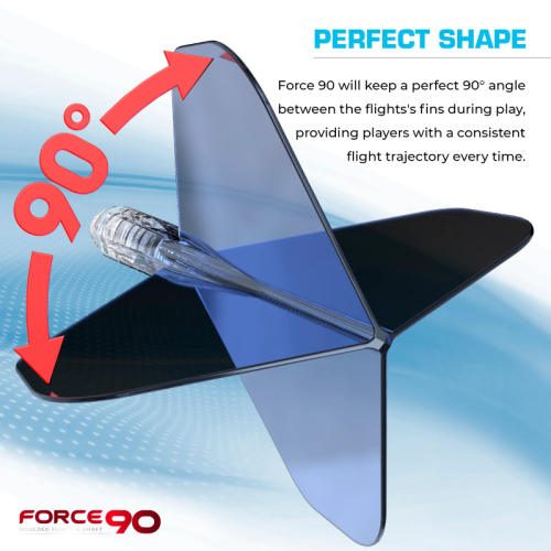Mission Force 90 Moulded Flight & Shaft System Blau/Transparent - Standard No6